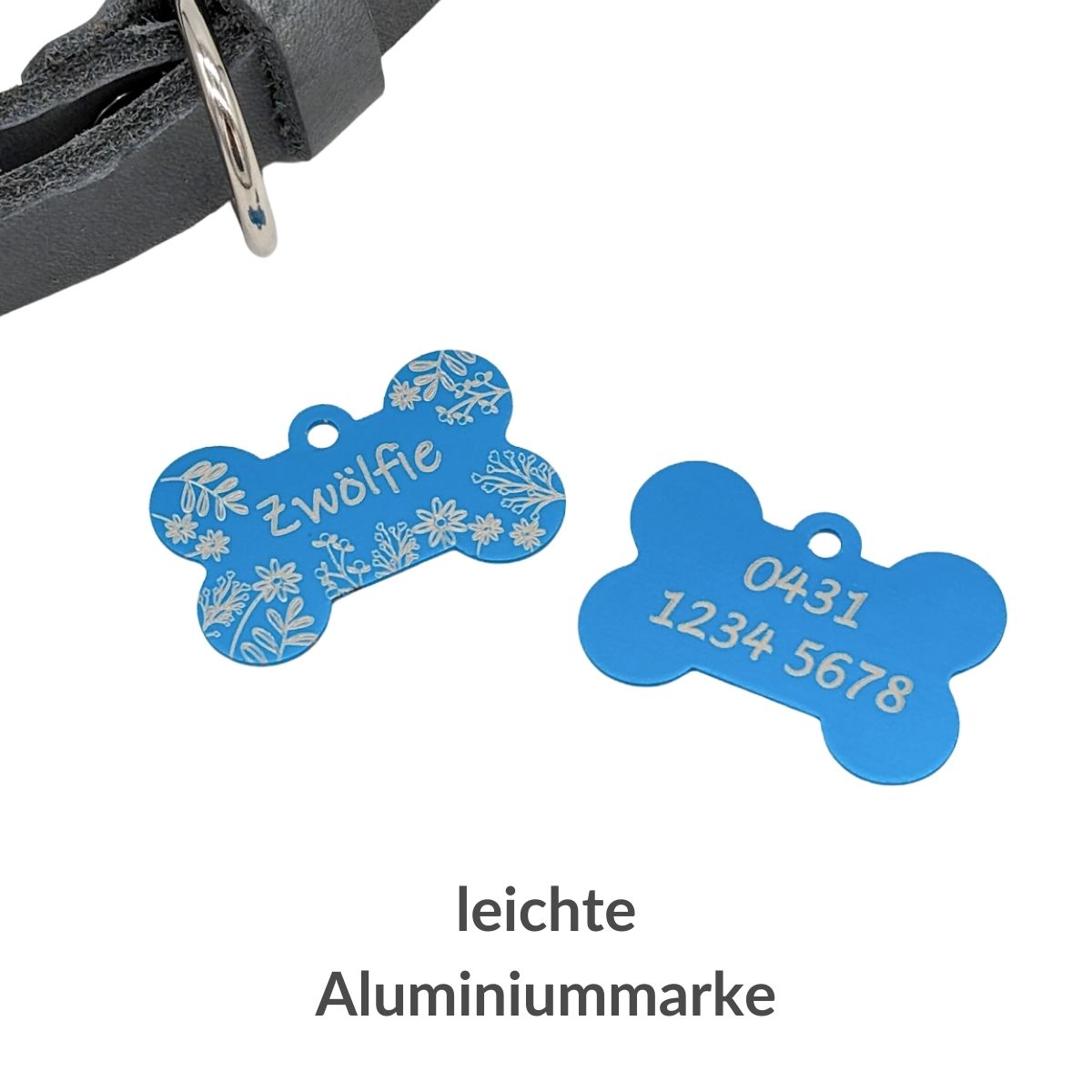 Hundemarke "Blumenwiese" - individuelle Lasergravur