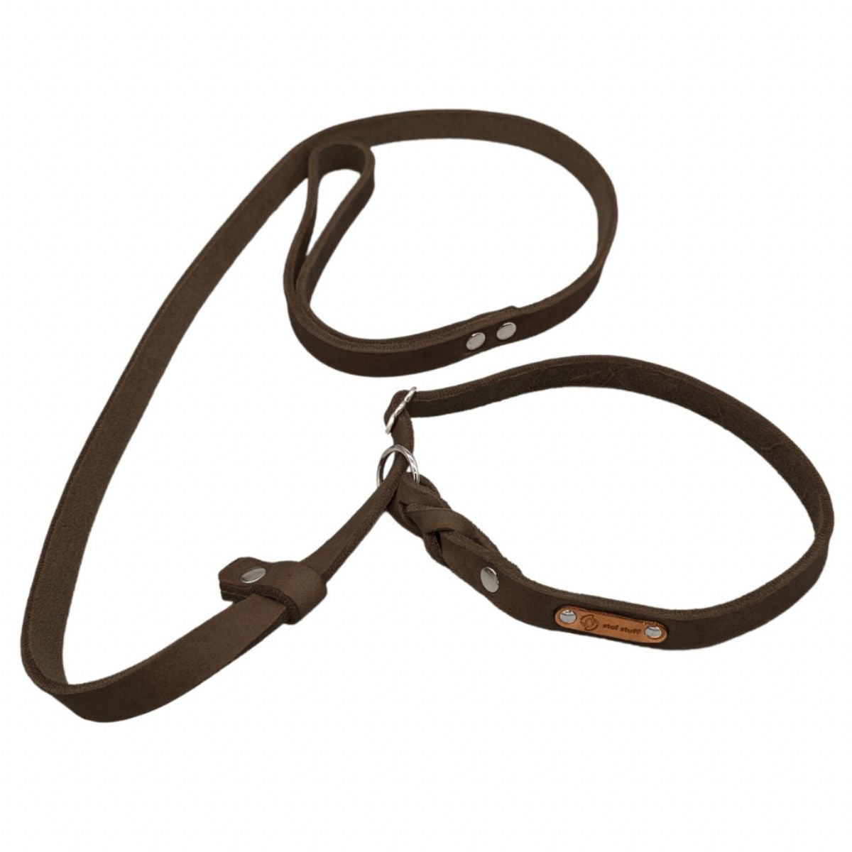 Retrieverleine Fettleder "Pure" mit Zugstopp