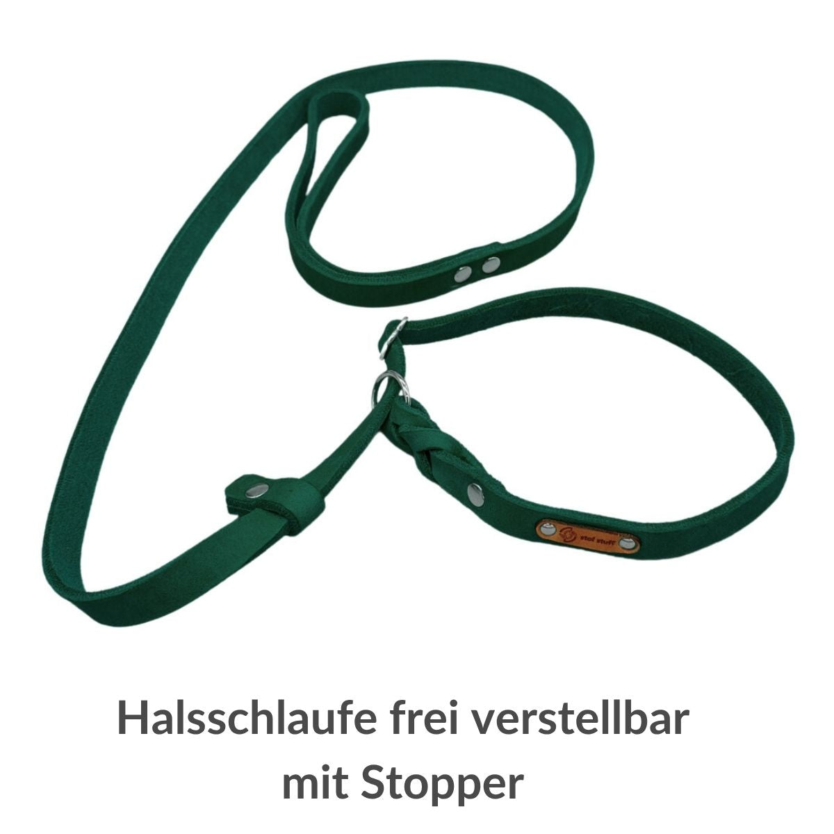 Retrieverleine Fettleder "Pure" mit Zugstopp