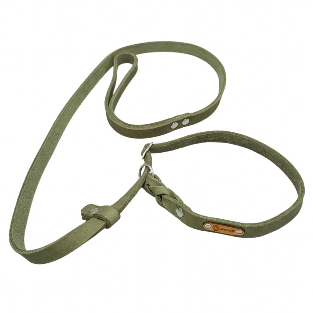 Retrieverleine Fettleder "Pure" mit Zugstopp