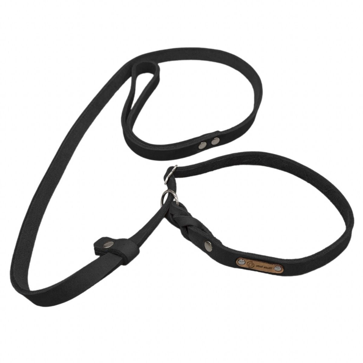 Retrieverleine Fettleder "Pure" mit Zugstopp