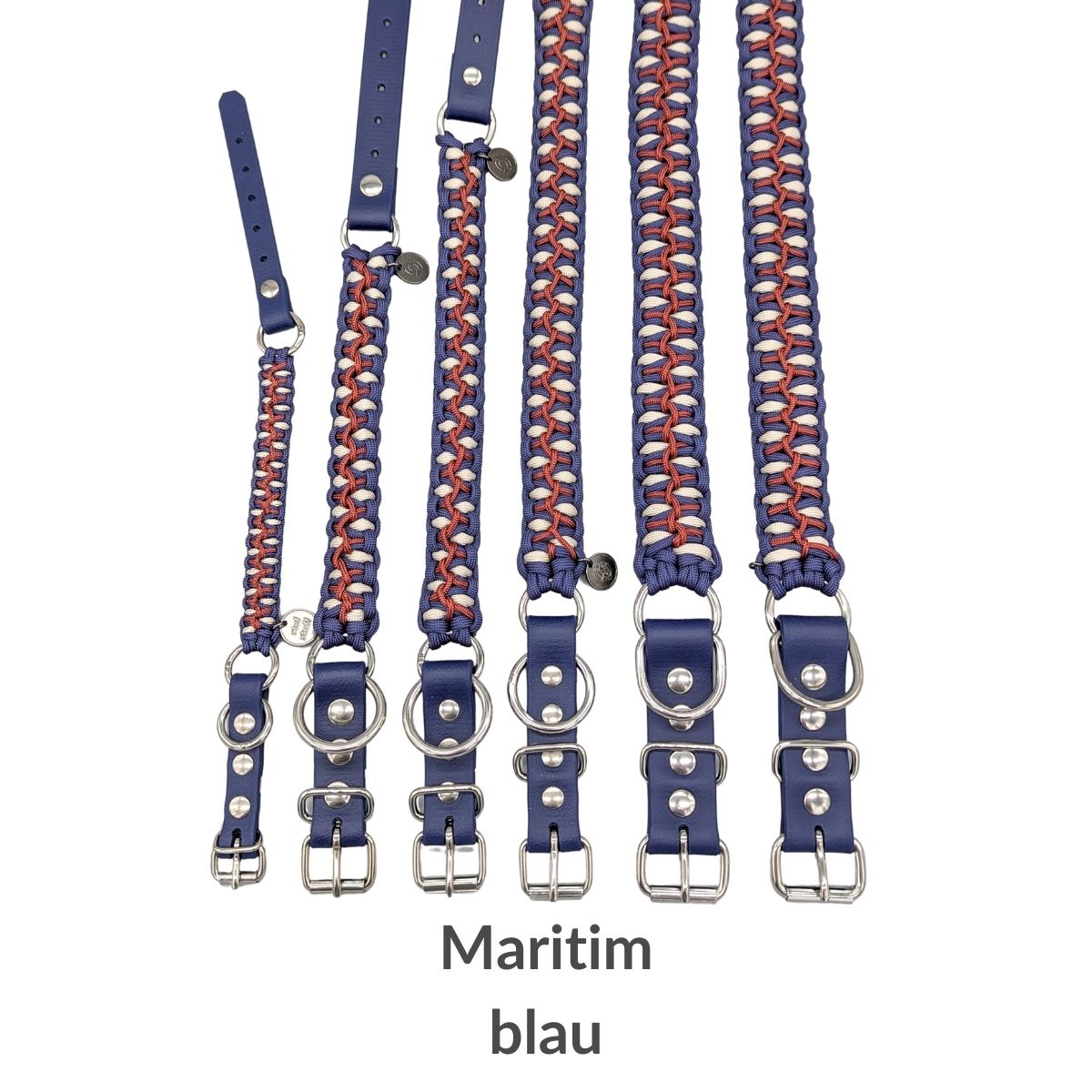 Seefahrer - robustes Biothane Halsband mit Paracord – Nautic oder Maritim