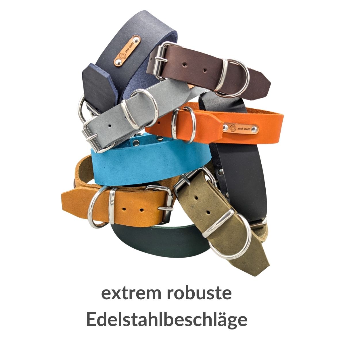 Fettleder-Halsband "Pure" - für große Hunde (Halsumfang 40 - 50 cm)