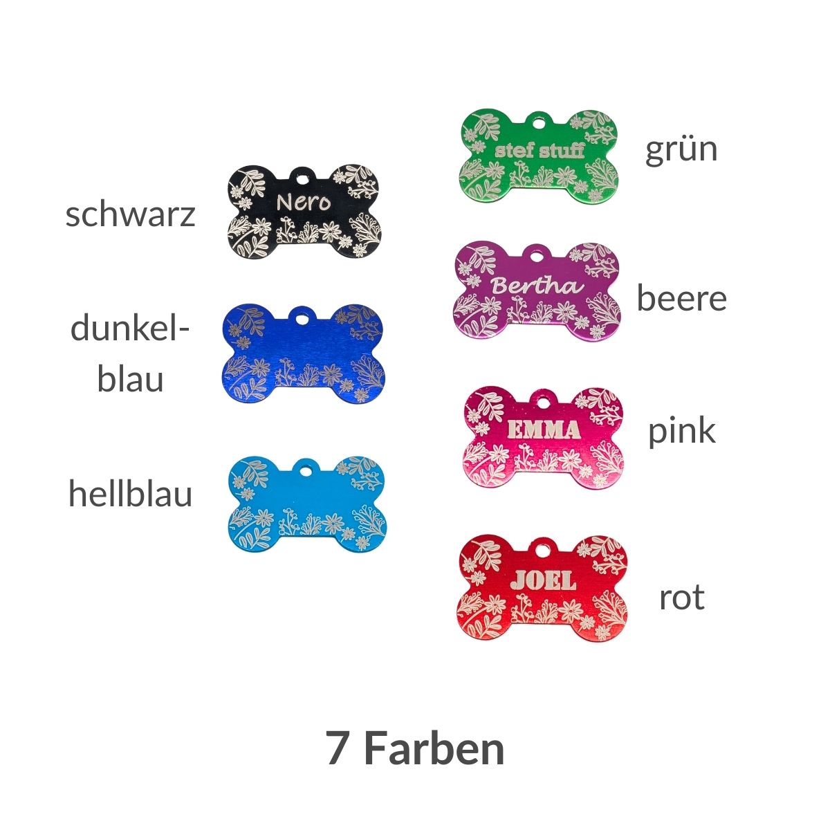 Hundemarke "Blumenwiese" - individuelle Lasergravur