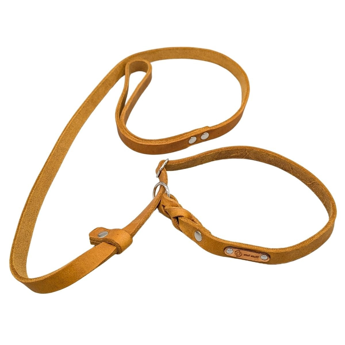 Retrieverleine Fettleder "Pure" mit Zugstopp