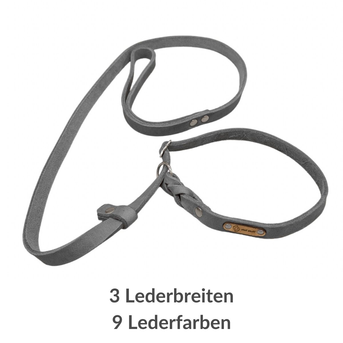 Retrieverleine Fettleder "Pure" mit Zugstopp
