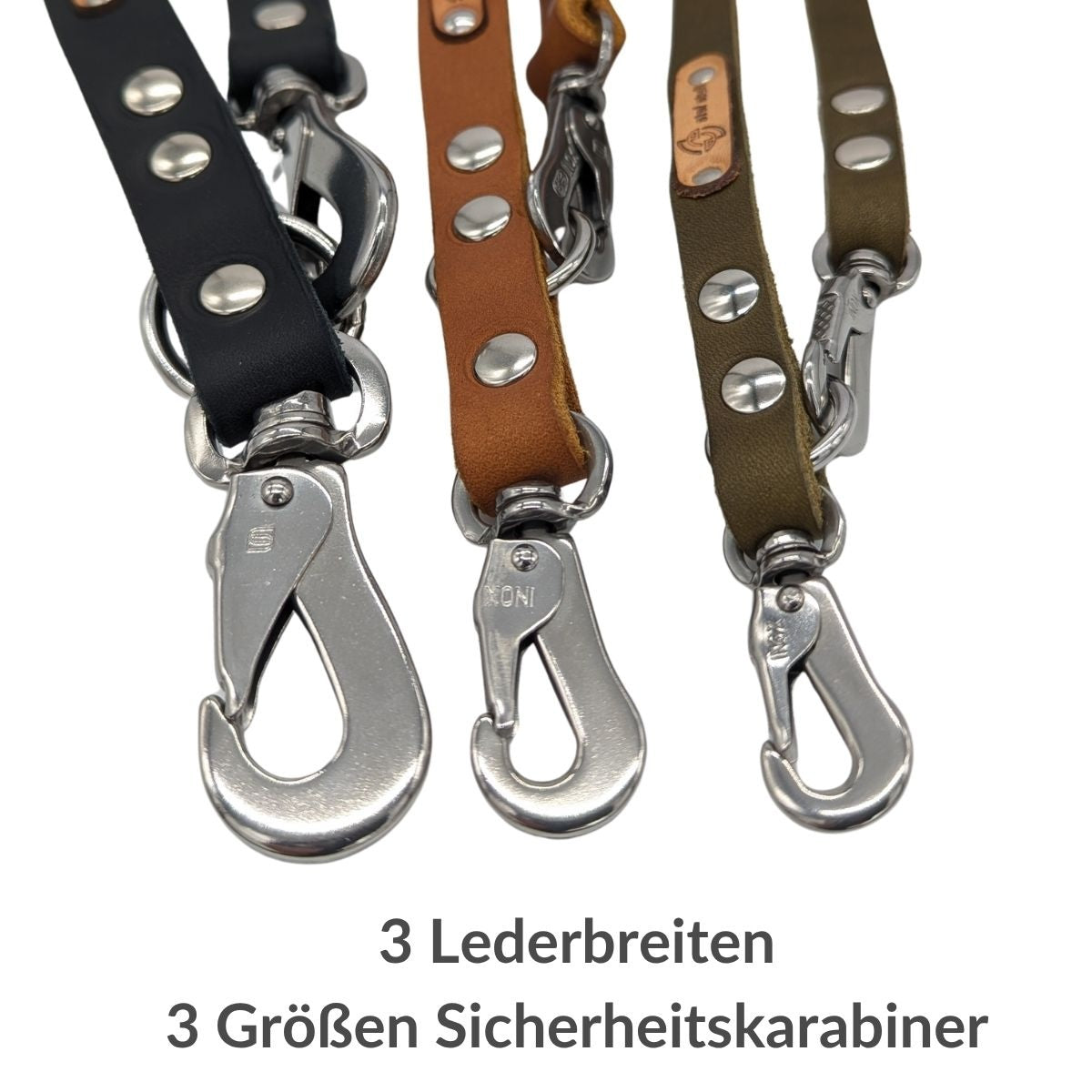 3-fach verstellbare Fettleder-Hundeleine „Pure“