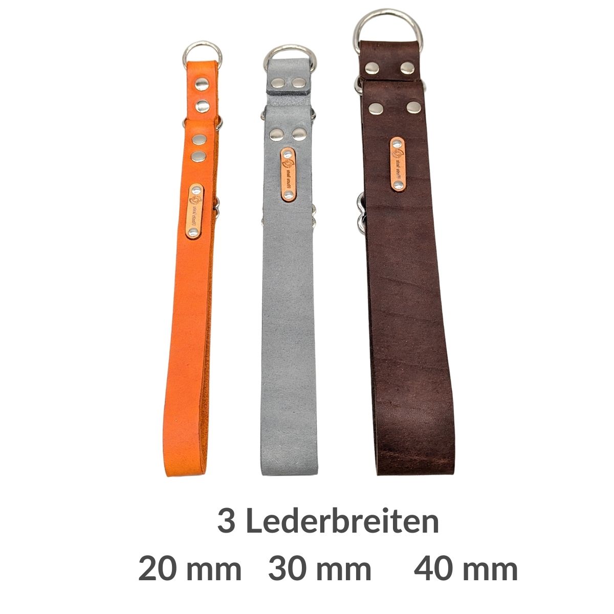 Fettleder "Pure" - Zugstopp Halsband 3 Breiten